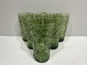 6 vasos vintage Anchor Hocking Lido Milano verde aguacate 12 oz - Imagen 1 de 7