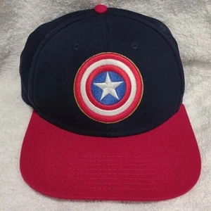 Marvel - Captain America Shield Snapback Hat Cap Red & Navy Blue - Picture 1 of 6