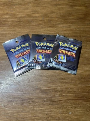 Lote de (3) pacotes de reforço lacrados de fábrica adesivos Pokemon Artbox - Imagem 1 de 2