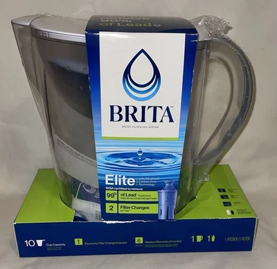 Brita Large 10 Cup Water Filter Pitcher W/ Brita Elite Filter White NEW SEALED - Image 1 of 2