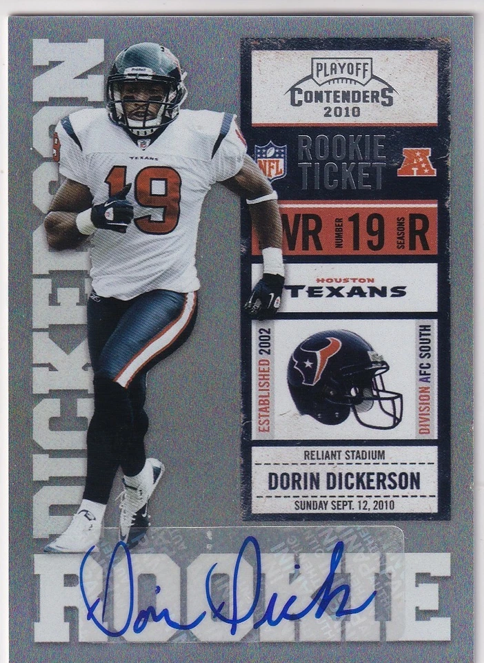 DORIN DICKERSON 2010 Panini Contenders Autograph #133 RC Texans - Image 1 of 2