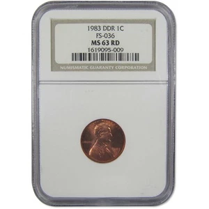 1983 DDR FS-036 Lincoln Memorial Cent MS 63 RD NGC Uncirculated - Picture 1 of 4