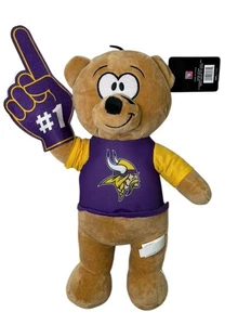Minnesota Vikings Plüsch Teddybär mit #1 Fan Finger NLF Football mit Etikett 14 Zoll - Bild 1 von 4