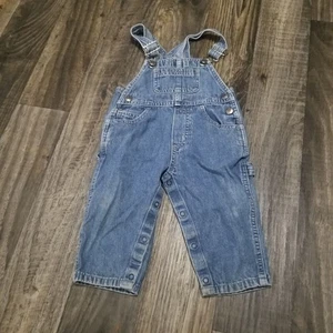 Little Arizona Jean Co. 18 Months Blue Cotton Denim Overalls Vintage - Picture 1 of 1