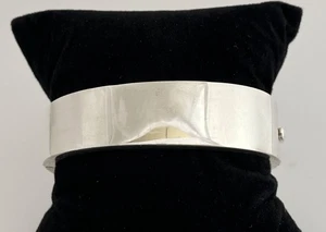 VTG. ZINA Heavy Sterling Silver Oval Shiny Hinge Bangle Sz 6 1/2" Bracelet 48.8g - Picture 1 of 9