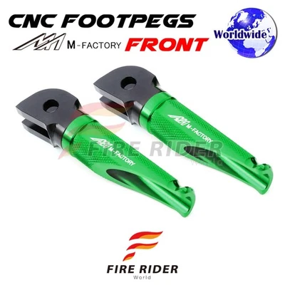 Clavijas de pie CNC verdes para Kawasaki Z750 / S / R 09 10 11 12 13 Foto 1 de 4