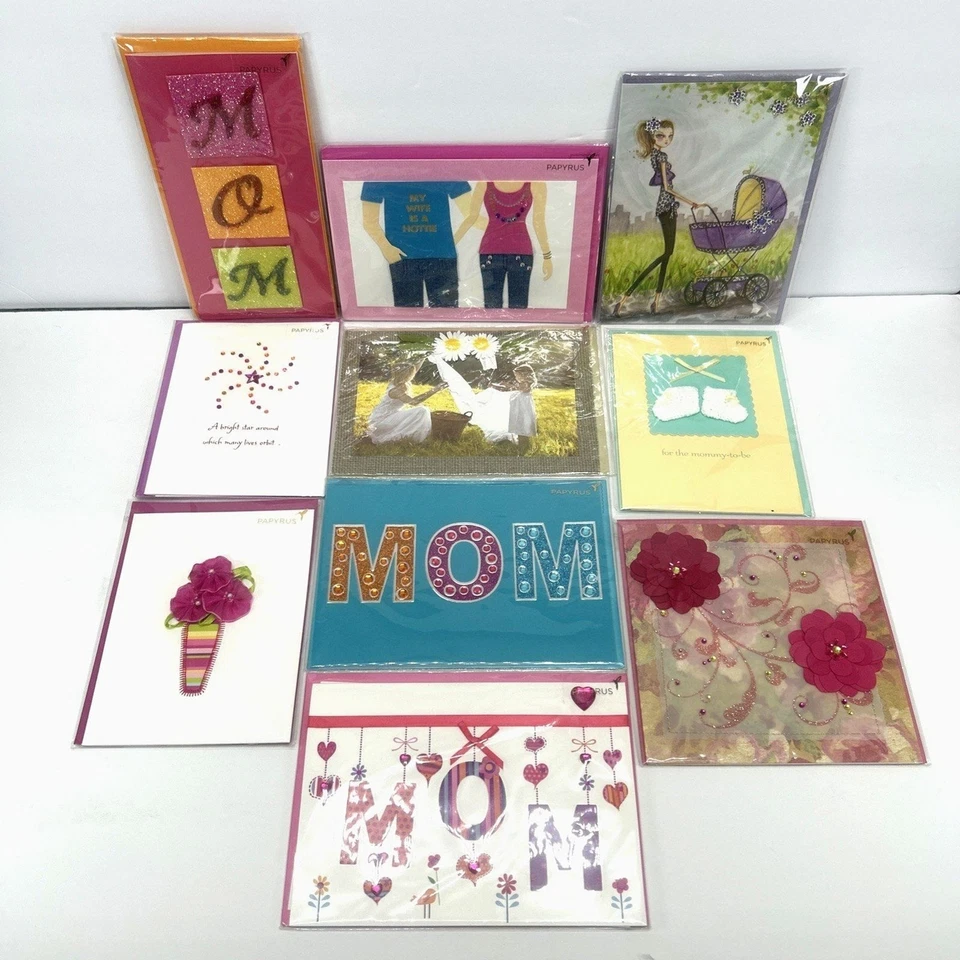 Lot of 10 Papyrus Mother's Day Cards, for Mom, Mommy to be, New Mom, Wife is Hot - Image 1 of 4