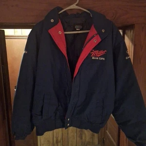 Vintage 90s Miller High Life Puffer Jacket Men’s Size LARGE Crown USA - Picture 1 of 13
