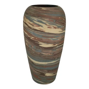 Niloak Mission Swirl 1910-24 Vintage Hand Made Art Pottery Brown Tan 12" Vase - Picture 1 of 6