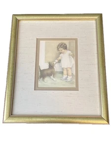 Bessie Pease Gutmann THE REWARD Wood & Glass Framed Art Print Picture 13x11 Vtg. - Picture 1 of 12
