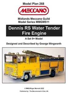 Meccano Model Plan - Dennis RS Water Tender Fire Engine - Picture 1 of 1