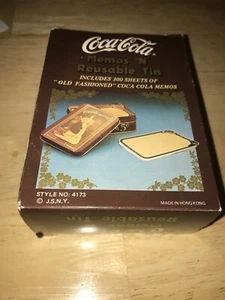 NEW Vintage Coca-Cola Memos In Reusable Tin 300 memo sheets  - Picture 1 of 8