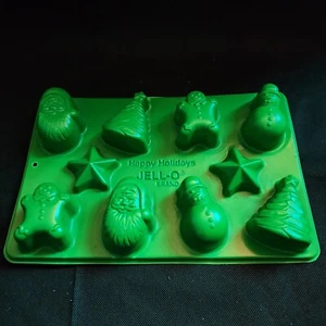 JELL-O Molde Felices Fiestas Navidad Postre Verde Molde Plástico - Imagen 1 de 5