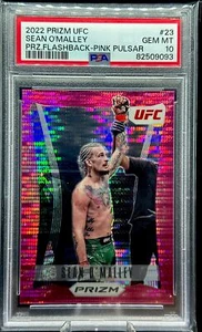 2022 Panini Prizm UFC Sean O'Malley FlashBack Pink Pulsar Prizm #23/42 PSA 10 - Foto 1 di 2