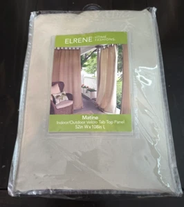 Elrene Matine 108 x 52 Inch Indoor/Outdoor Tab Top 1 Panel in Taupe BRAND NEW - Picture 1 of 7
