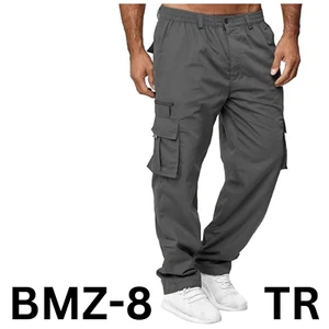 THWEI Men Cargo Pants Casual Cotton Jogger Multi Pockets Outdoor Hiking Pants, M - Picture 1 of 7