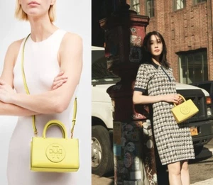Tory Burch ELLA Bio Mini Tote Vintage Lemon Crossbody Bag 145613 with Dust Bag - Picture 1 of 7