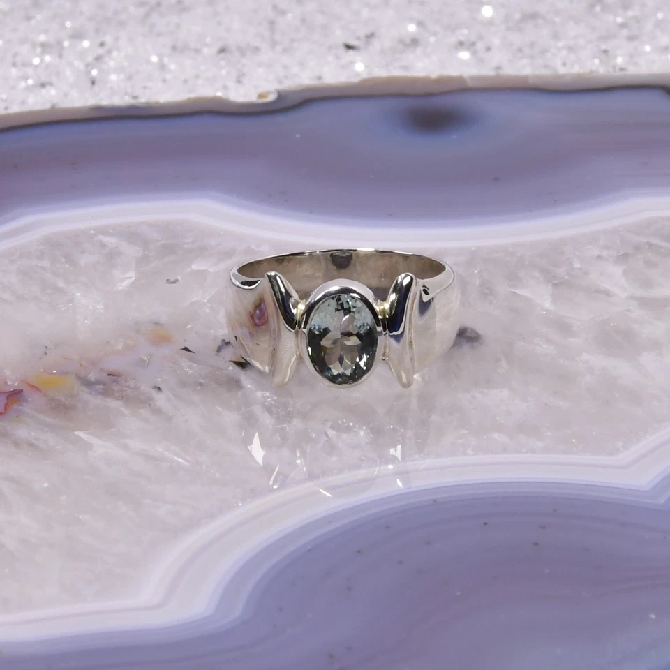 Aquamarin Ring, 925er Silber, Edelsteinring (23528), Edelsteinschmuck - Bild 1 von 1