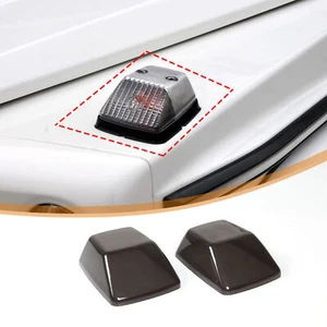 ABS Smoked Blacken Hood Sides Lamp Trim Cover For Benz G-Class 2007-2018 - Picture 1 of 8