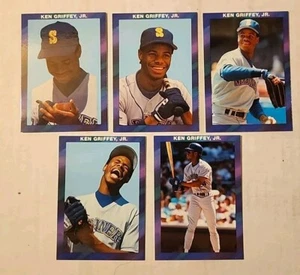 JOLI LOT DE 5 CARTES RARES 1990 Purple Border Ken Griffey Jr. Seattle Mariners - Photo 1 sur 7