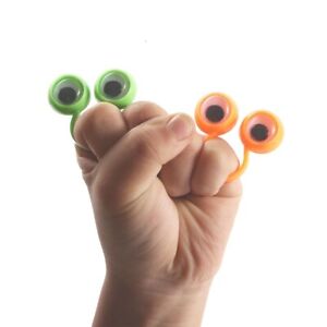 NEW 10Pcs Wiggle Eyes Anti-stress Finger Puppets Plastic Rings Toys Kids Gift