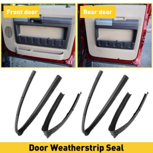 Fits 2000-2005 Ford Excursion Black Lower Door Weatherstrip Seal Rubber Set Of 4 - Picture 1 of 11