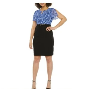 ALYX Short Sleeve Sheath Dress Sz 6  Cobalt Black BRAND NWT HOT ITEM - Picture 1 of 10