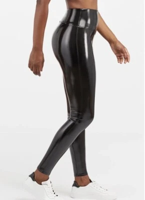 NUEVO Leggings Spanx para mujer de charol sintético - 20301R - negros - grandes Foto 1 de 4