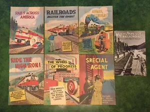 7 Vintage Comics Clear the Track Mr. Lincoln Eisenbahn Schienen quer durch Amerika RAR - Bild 1 von 5