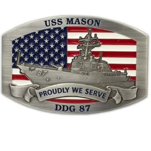 USS MASON DDG-87 3" BELT BUCKLE - Picture 1 of 1