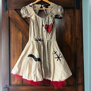 Spook Show Women's S Voodoo Doll Costume with Red and Black Accents - Picture 1 of 8