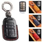 Leather Car Remote Smart Key Cover Key Bag For Kia K900 K9 K7 Cadenza 2013-2016