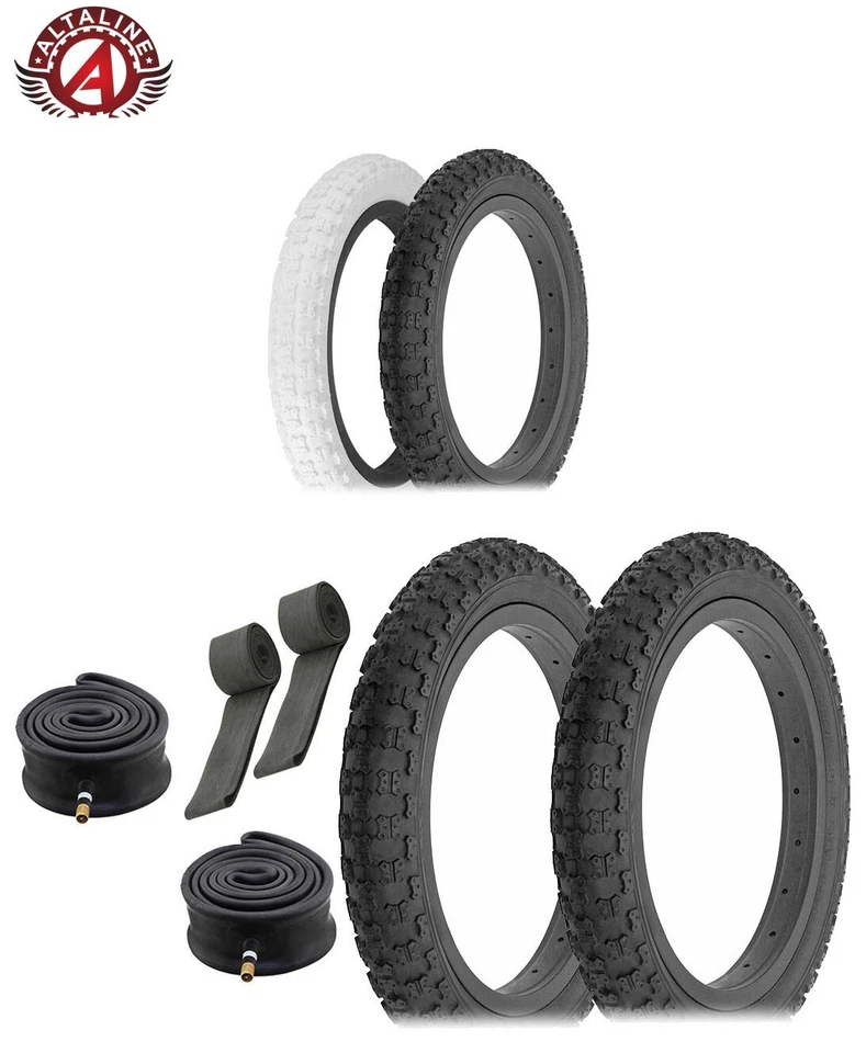 ALTALINE BICYCLE WIRE BEAD TIRE 14x 2.125 COMP III W/HEAVY DUTY TUBES, RIMSTRIPS - Image 1 of 1