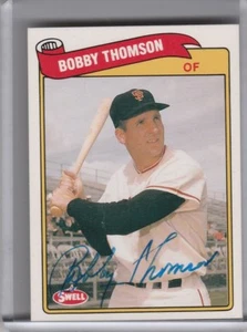 1989 SWELL GREATS #133 BOBBY THOMSON AUTOGRAPH NEW YORK GIANTS 1108 - Picture 1 of 1