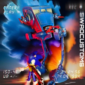 Sonic the Hedgehog x Star Wars AT ST Vintage Kenner Sega Collectible Custom - Picture 1 of 24