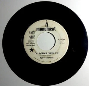 RUSTY DRAPER- California Sunshine /The Gypsy - Vinyl 45rpm 1968 45-1044 DJ PROMO - Imagen 1 de 4