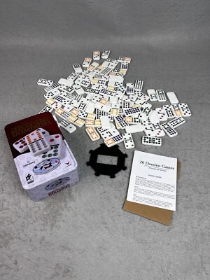 Mexican Train Game Double 12 Domino Game Set Tin Case Color Dot Game Gallery 8+ - Image 1 of 4