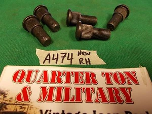 Wheel Stud Set 5 pieces Right Hand Fits Willys MB CJ2A 3A M38 M38A1 jeep - Picture 1 of 3