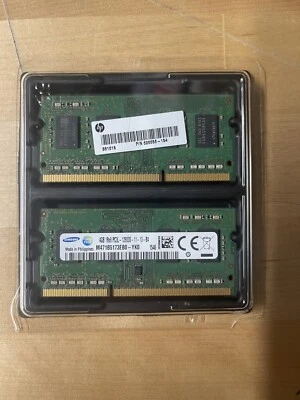 SAMSUNG OEM LAPTOP RAM 2X 4GB 1Rx8 PC3L-12800S-11-13-B4 DDR3 1600Mhz - Image 1 of 3