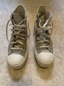 converse chucks 37,5 Plateau Weiß Beige-Grau Taupe Leder Topp - Bild 1 von 10