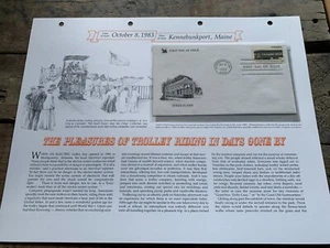 Trolley Riding in The Past 1983 First Day Issue Stamp Commemorative Display - Picture 1 of 3