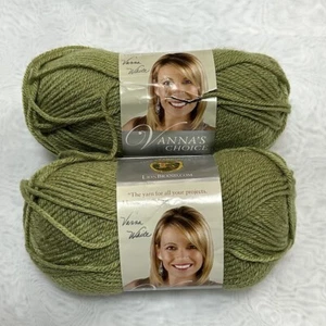 Set/2 Löwenmarke Vanna White's Choice 100% Acryl Garn 173 Dusty Green Neu - Bild 1 von 11