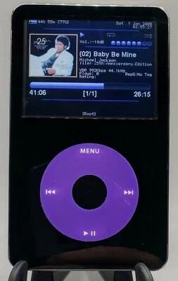 Custom Black & Purple 256GB SSD Apple iPod Classic Video 5th Gen - Image 1 of 4