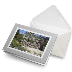 Greetings Card (Grey)  - Rocky Mountain National Park Sign  #46262
