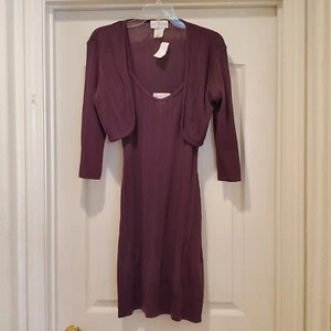 Jay Jacobs Cardigan and Tank Dress Set Girls Size Large Purple Acrylic NWT - Picture 1 of 8
