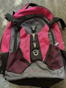 Swiss Gear Black & Pink Lightweight Backpack Comfort Fit Back Adjustable Strap - Picture 1 of 13