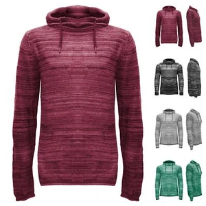 Mens Long Sleeve Winter Shawl Neck Knit Pullover Warm Sweater Outerwear Jumper - Picture 1 of 14