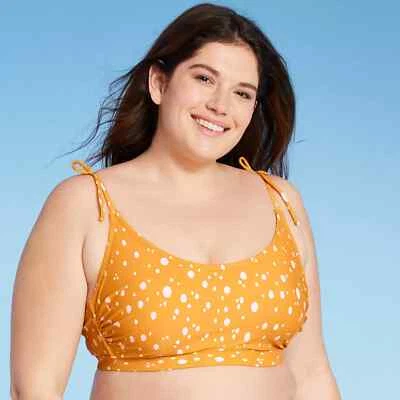 Top de bikini para mujer talla grande - Kona Sol estampado de puntos amarillos 14W  Foto 1 de 4