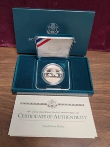 Dólar de plata 1997 P Jardín Botánico de los Estados Unidos prueba conmemorativa - Imagen 1 de 6
