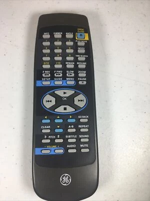 GE General Electric CRK180DA1 251156  DVD Replacement Black Remote - Tested - Image 1 of 4